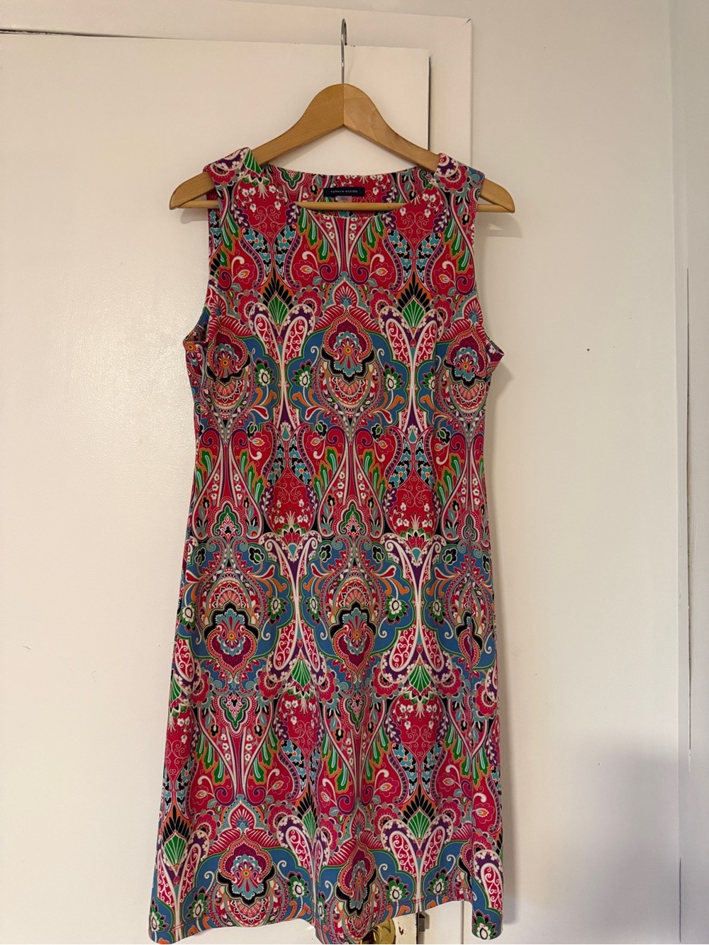 Tommy Hilfiger Pink Multicolor Paisley Sleeveless Shift Dress